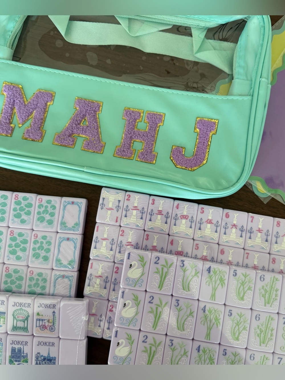 Mahjong Tiles, Shuffle Cards and Tile Bag